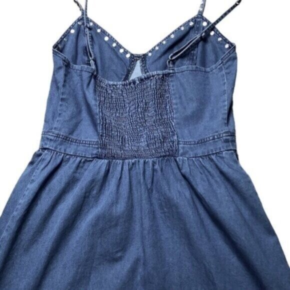 Dizzy Lissy Chambray Studded Slip Summer Dress Small - Picture 7 of 8